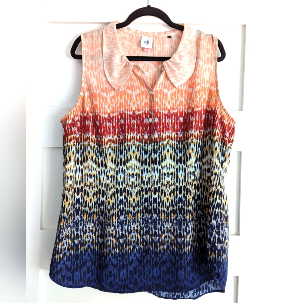 Cabi multicolor sleeveless blouse XL
